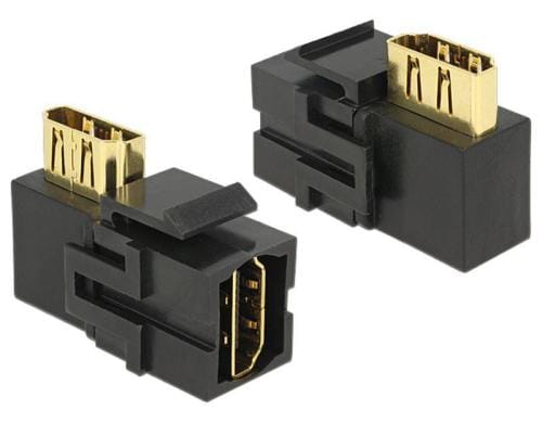 Delock Keystone Jack: HDMI Buchse-Buchse, schwarz, 90° gewinkelt