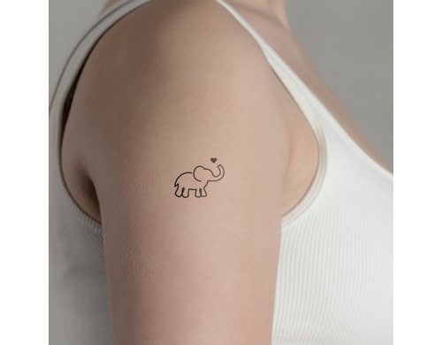 minink Tattoo kleiner Elefant Grösse: S (3.0 cm x 2.4 cm)