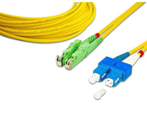 Lightwin LWL Duplex Patchkabel Singlemode 9/125µm, E2000/APC-SC, 1.0m, OS2