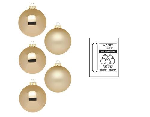 Inge Weihnachtskugel, Brokatgold, 24 Stk. Glas, D: 3 cm