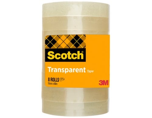 3M Scotch Klebeband 508, transparent 19 mm x 66 m, 8 Rollen