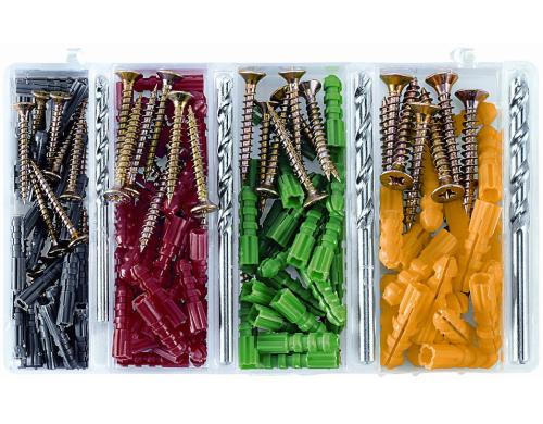 Ferronorm Dübelsortiment mit Schrauben + Steinbohrer