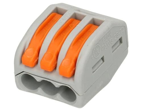 Wago Verbindungsklemme 3-fach 3L 0.14-4 mm2 32 A, grau, 15 Stück