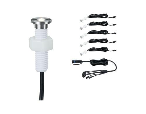 Paulmann Boden-EXT-Set 5x0.22W 3lm 3000K IP65, 22°, 24V, Silber