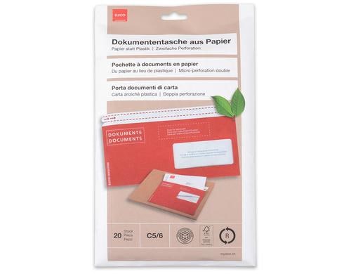Dokumententaschen aus Papier C5/6, 20 Stück