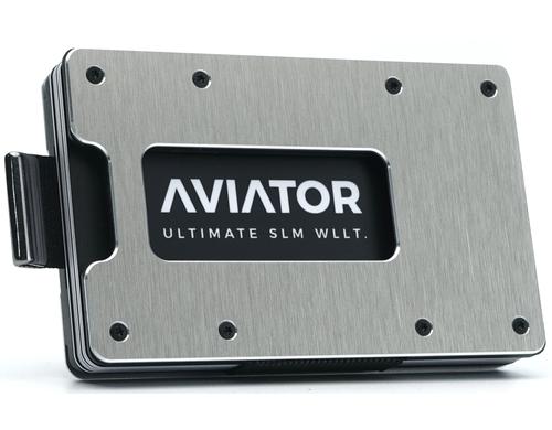 Aviator Wallet SLIDE AirTag brushed silver