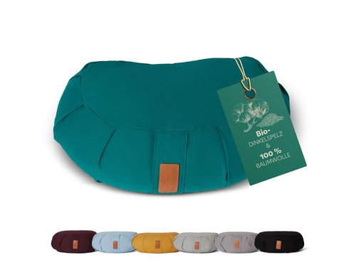 DoYourYoga Yogabolster Ganesh Halbmond dunkelgrün Dinkelspelz