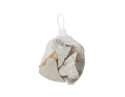 Chalet Streudeko Herzen aus Birke 10x10x8cm, 8 Stk, Birke, China