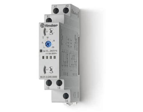 Finder Multifunktionszeitrelais 1 Wechsler 16A, 12-240V, 6 Funktionen