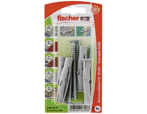 Fischer  84328 Unidübel FU 10X60 S NV 4 Stück
