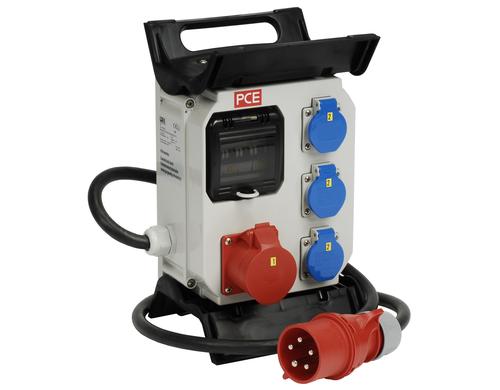 Spälti Baustromverteiler mit 16A LS 1xCEE16/5, 3xT23, 1x16A/C3P, 1x6A/C1P