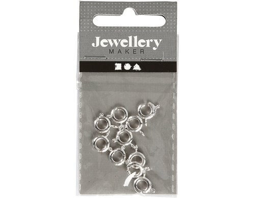 Creativ Company Verschluss Federring 7mm, silber, 10 Stück