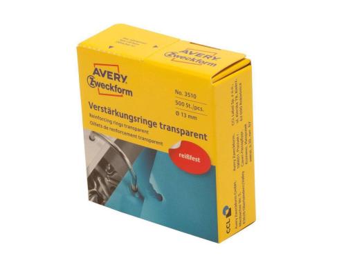 Avery Zweckform Verstärkungsringe 13mm Spender, transparent