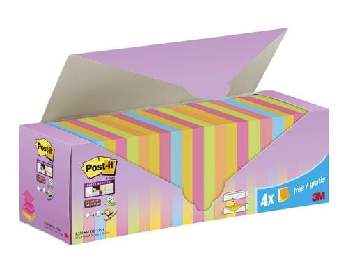 3M Post-it Super Sticky Z- Notes farbig 24 Blöcke à 90 Blatt , 76 x 76 mm