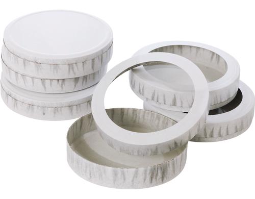 Folia Laternen Boden / Käseschachtel 11 cm, 10 Paar, weiss