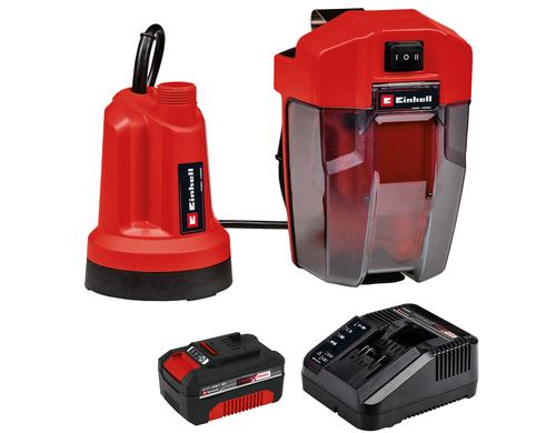 Einhell Klarwasserpumpe GE-SP 18 LL Li Kit mit Akku und Ladegerät 1x 4.0Ah