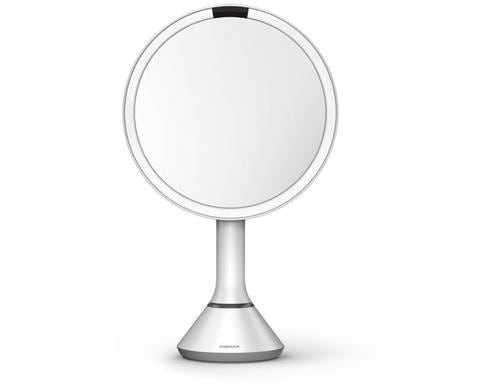 Simplehuman Sensorspiegel 20cm Weiss 5-fach Vergrösserung, Helligkeit verstellba