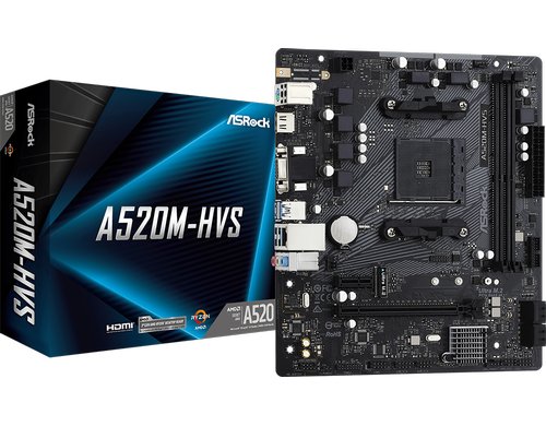 ASRock A520M-HVS, mATX, AM4 AMD A520, 2x DDR4, PCI-E 3.0