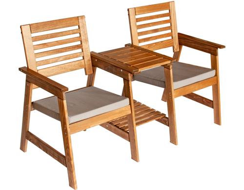 Balkonset Duoset Braun, 2 Sitzplätze mit Ablagefläche