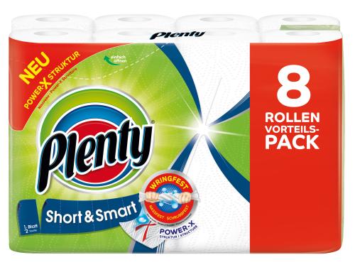 Plenty Short & Smart Haushaltspapier weiss 8 Rollen à 74 Blatt