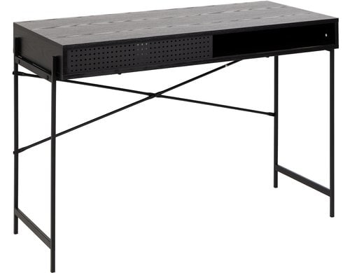 AC Design Bürotisch Angus schwarz 110x50x75 cm (LxBxH) Esche