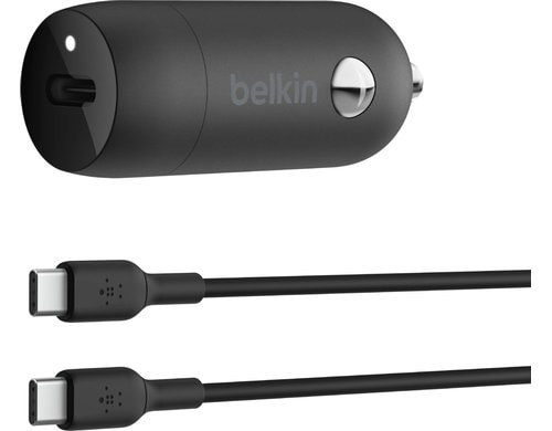 Belkin Boostcharge 30W Kfz-Ladegerät mit USB-C/USB-C-Kabel, schwarz