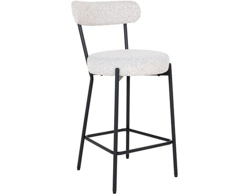 House Nordic Barhocker Badalona, 1 Stück Weiss, Stahl, Polyester,Sperrholz