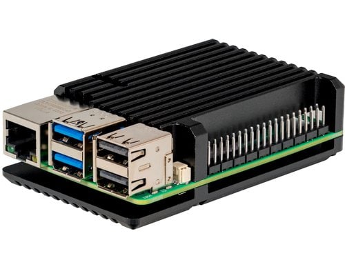 jOY-it Aluminiumgehäuse für Raspberry Pi 5 für Pi 5, schwarz, 69x56x15.5 mm