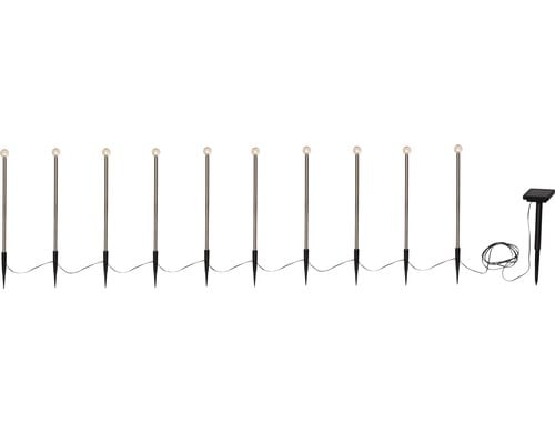 Star Trading Solar Dekoration Bubbly 10-PIN IP44, Warmweiss, Silber