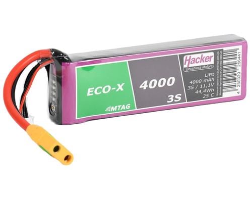 TF ECO-X LiPo-Akku 11.1V 4000mAh 3S 25C 140x43x22 mm, 277 g, XT90-S, MTAG