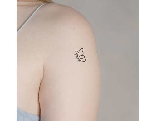 minink Tattoo Abstrakter Schmetterling Grösse: S (1.9 cm x 2.2 cm)