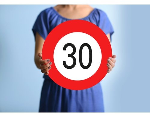 Trendcompany Verkehrsschild 30. Geburtstag, 45 cm