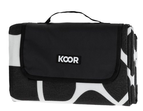 KOOR Picknickdecke Ornamental schwarz 135 x 160cm , 100% Polyester