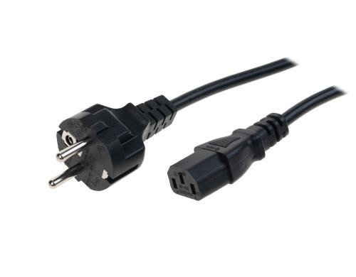 Netzkabel International Schuko gerade - C13 2.0 m, schwarz, 3x 0.75mm2 H05VV-F 3G