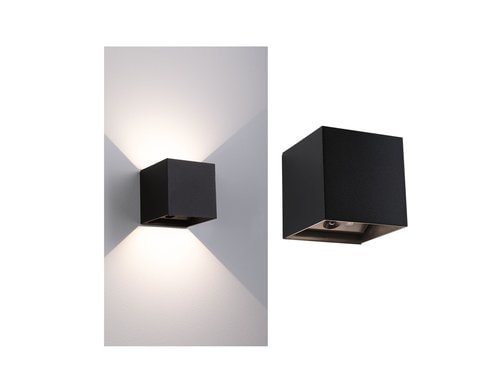LED Akkuwandleuchte Nyara IP44 3000K 100x1 Nyara IP44 3000K 100x100mm 2x1W Schwarz