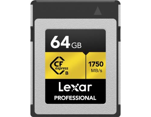 Lexar PRO CFexpress Gold Series TypeB 64GB Lesen 1750 MB/s, Schreiben 1000 MB/s