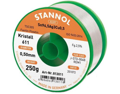Stannol Lötdraht 611 2,5% Ø 0,5 FLOWTIN TSC305 FairTin 250 g