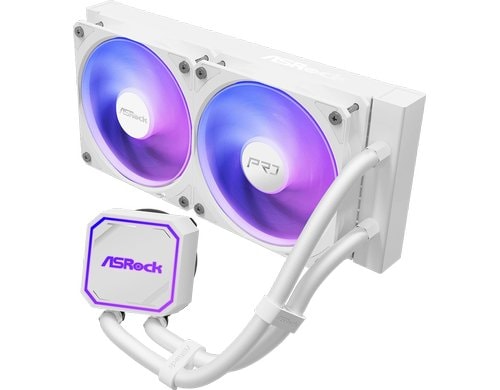 ASRock Pro White 240 ARGB Liquid CPU Cooler, 2x120mm ARGB