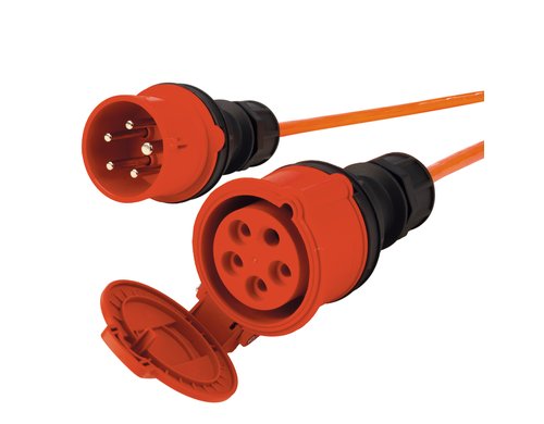 STEFFEN Verlängerungskabel 400V PUR 5m 5x2.5 mit Stecker & Kupplung CEE16/5