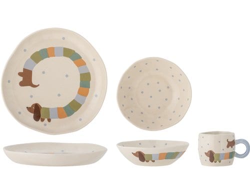 Bloomingville Geschirrset Charlie, 3er Set Steingut, 7x6/14x4/20.5x2.5 cm (DxH)