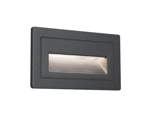 LED Aussenwandleuchte Long IP44 eckig 103x5 3000K 4W 30lm 230V Schwarz Aluminium