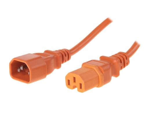 Verlängerungs-Netzkabel C14/C15, 3m orange, H05VV-F3G1.0