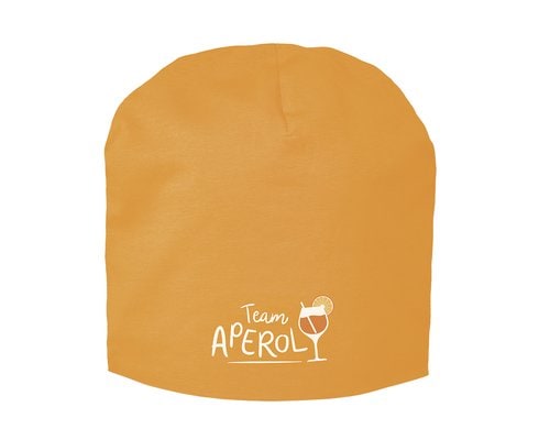 Grafik Werkstatt Mütze in der Tüte Team Aperol