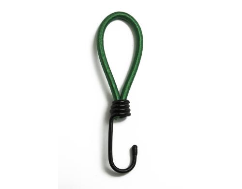 Haken mit Gummizugband 9 mm, grün L: 200 mm, Schlaufenlänge: 130 mm