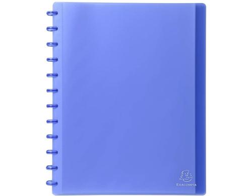Exacompta Sichtbuch A4 Blau/Transparent 30 Hüllen herausnehmbar, Polypropylen