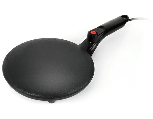 GOURMETmaxx Crepe Maker 750W 20cm Mit Teigteller, Schwarz, Antihaft