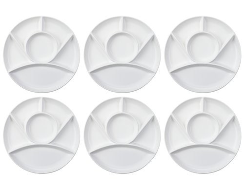 COCON Fondueteller weiss 6 Stk. Porzellan, 22.5x2.5cm, matt weiss