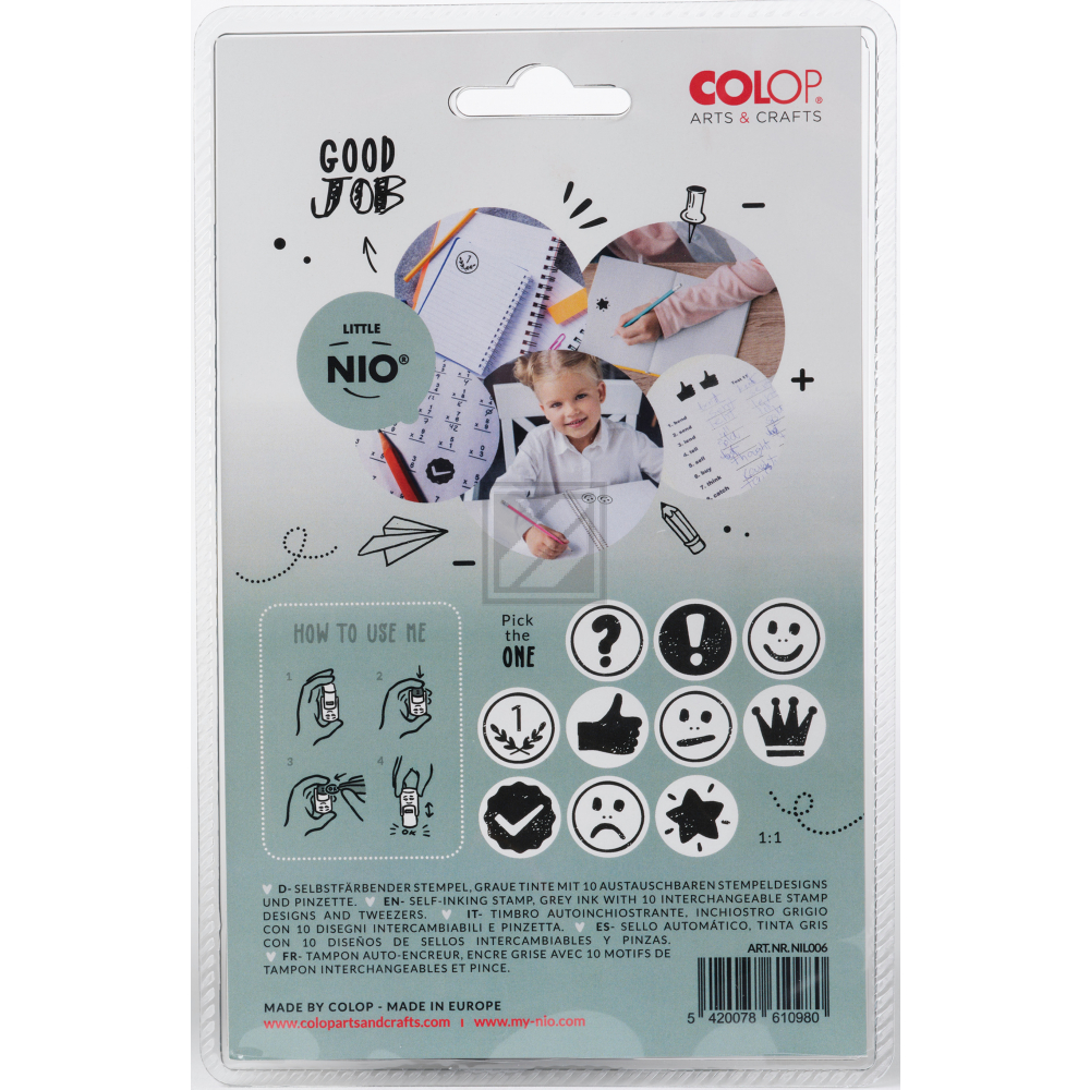 COLOP Little NIO® Lehrer 10 versch. Stempelplatte + Stempelkissen