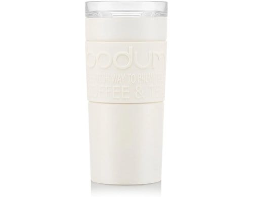 Bodum Travel Mug Doppelwandig Edelstahl, cremefarben, 0.35 Liter