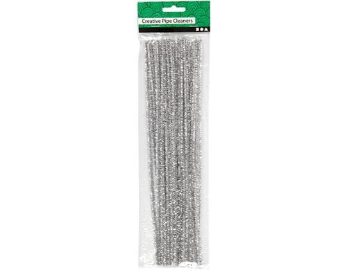 Creativ Company Chenilledraht silber 6 mm 24 Stück, Länge: 30 cm